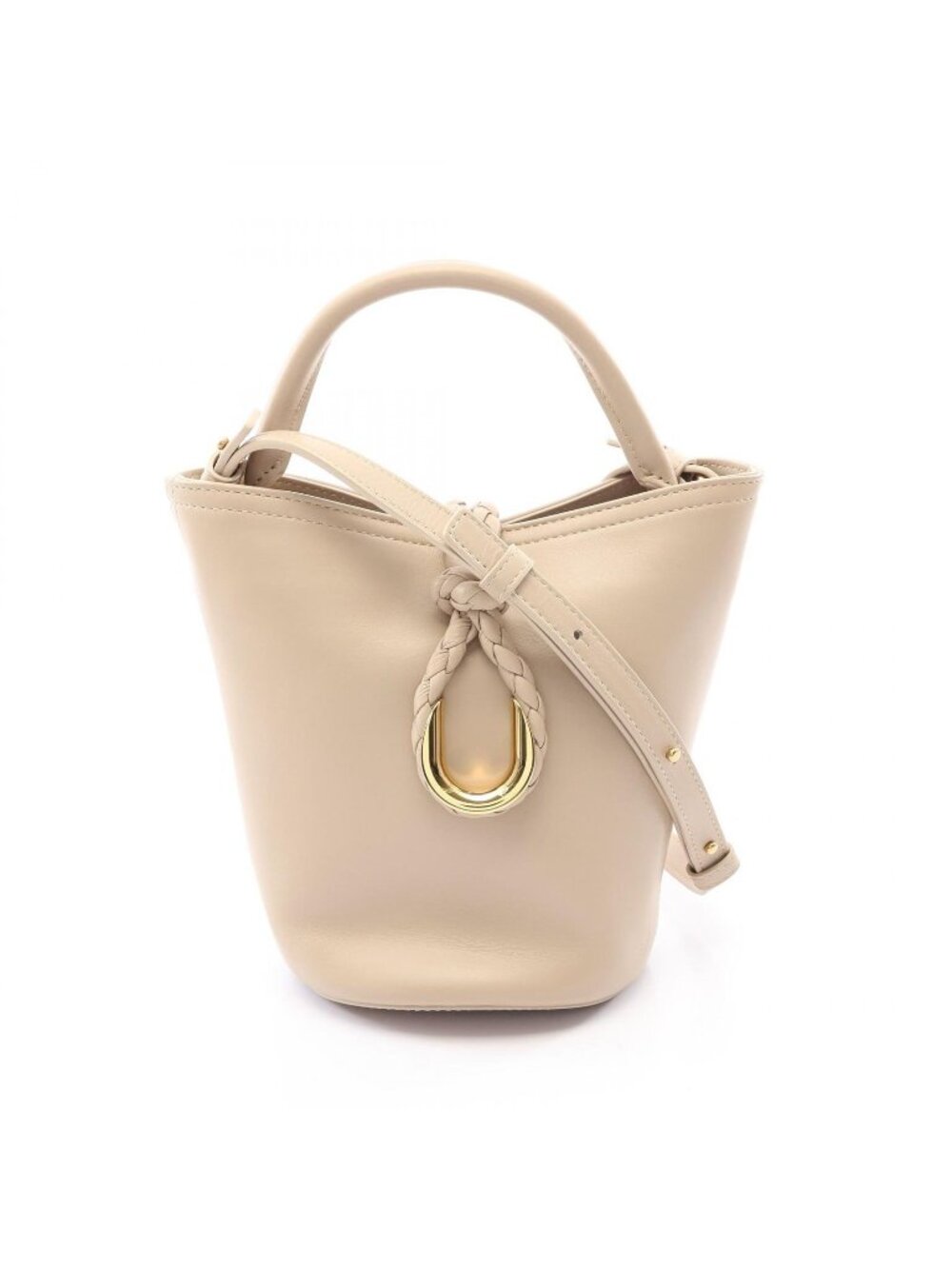 Bottega Veneta Liberta Bucket Bag Small 2-Way Beige Leather